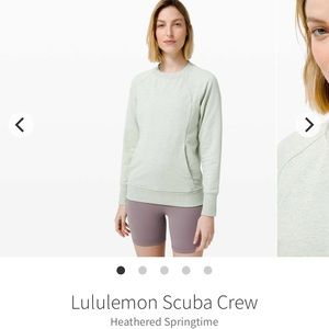 Lululemon scuba crew in heathered springtime size 6